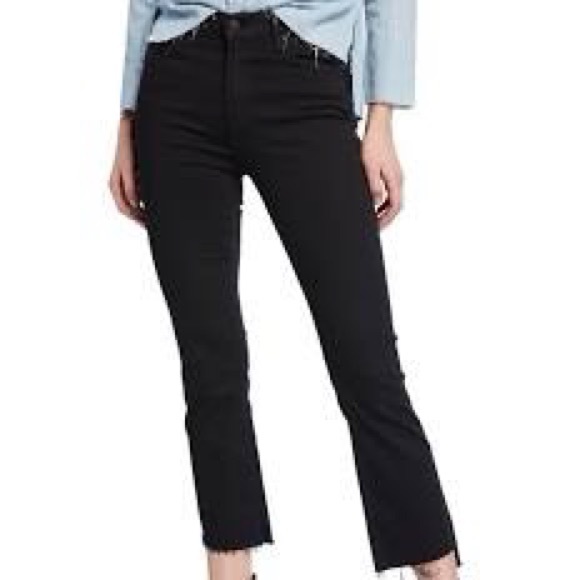 MOTHER Denim - Mother Crop Flare Black Jeans Size 25